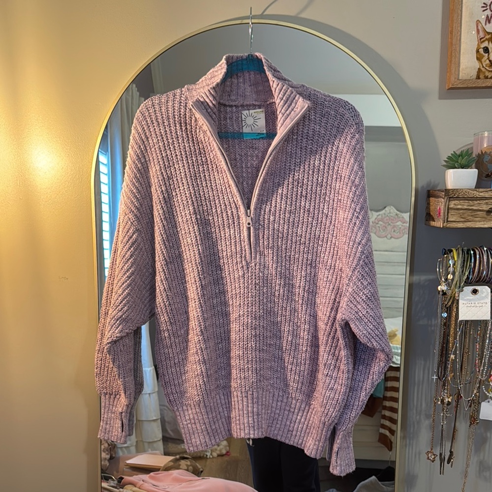 Aerie Purple Cowl Neck Sweater